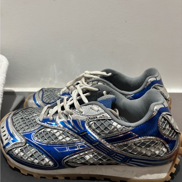 Bottega Veneta Silver and Blue Sneakers - Picture 2 of 5